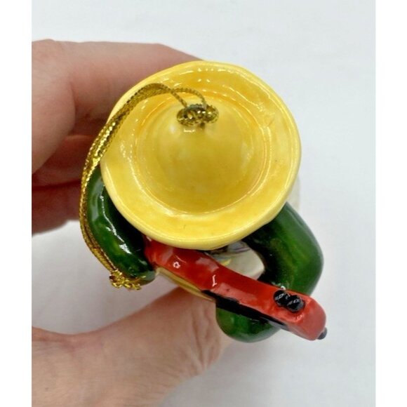 Papa Noel Sombrero Snowman Ornament Trinket Box Guitar Mexican Christmas Holiday - Picture 5 of 12